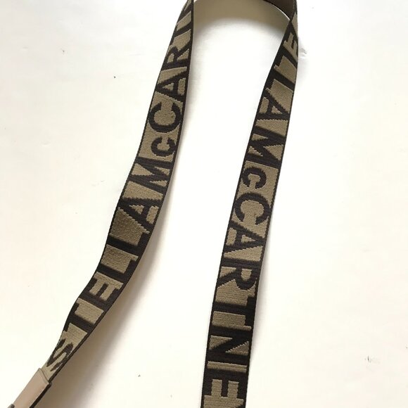 Stella McCartney Logo Camera Bag Crossbody Purse Womens Moss Taupe Vegan Leather - Picture 7 of 16